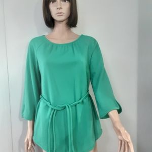 Joyce 🌞076 Vintage Women's Blouse Top Green Sz 12 NWT 3/4 Sleeve